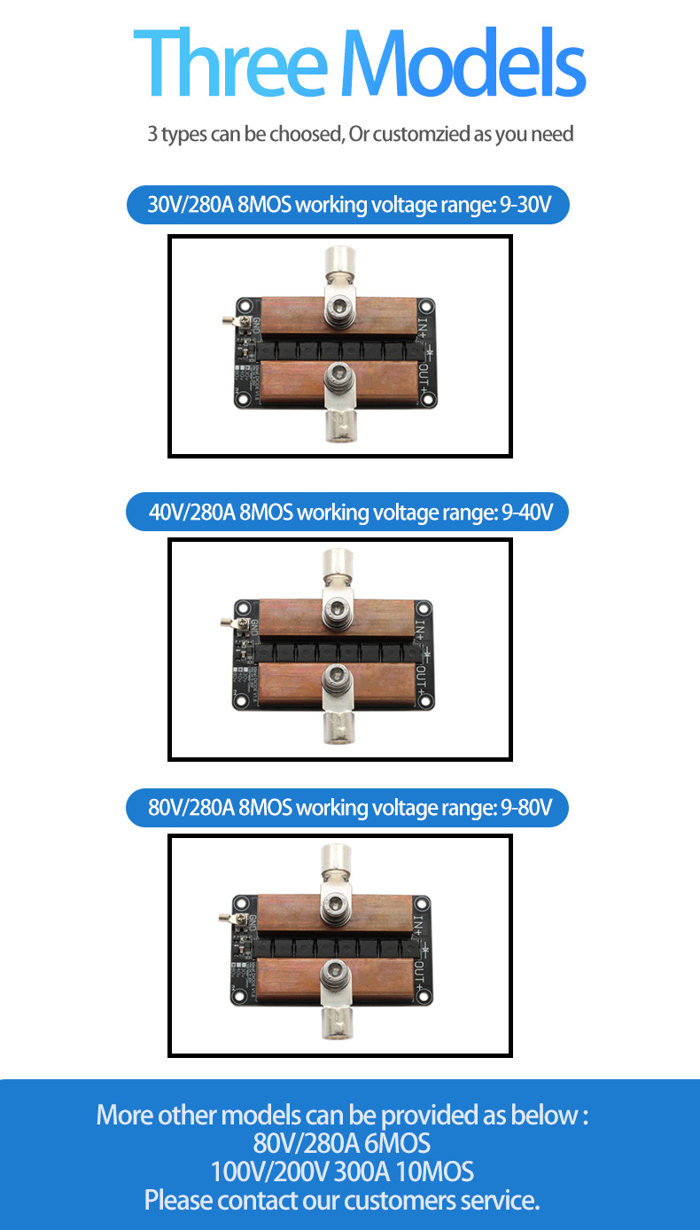 Ideal Diode Module 30V 40V 80V 280A For Battery Charging Anti Backfilling