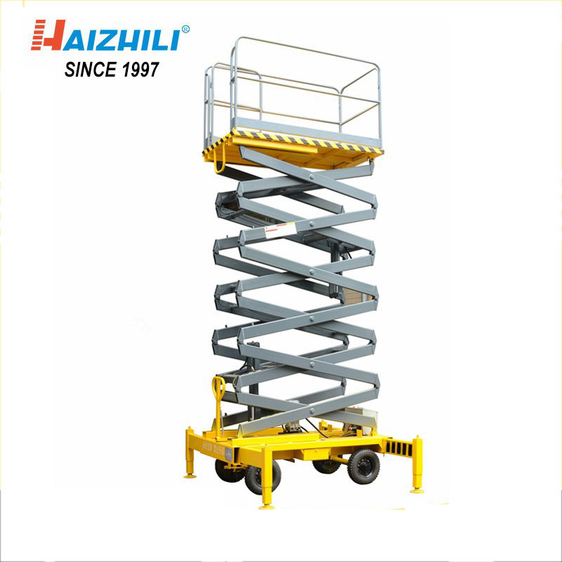 Industrial Mobile Hydraulic Scissor Lift Machine 300kg 16 Meter 1 Year Warranty