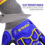 13 Gauge Cut Resistant Impact Gloves , TPR Protection Gloves Reinforced Thumb
