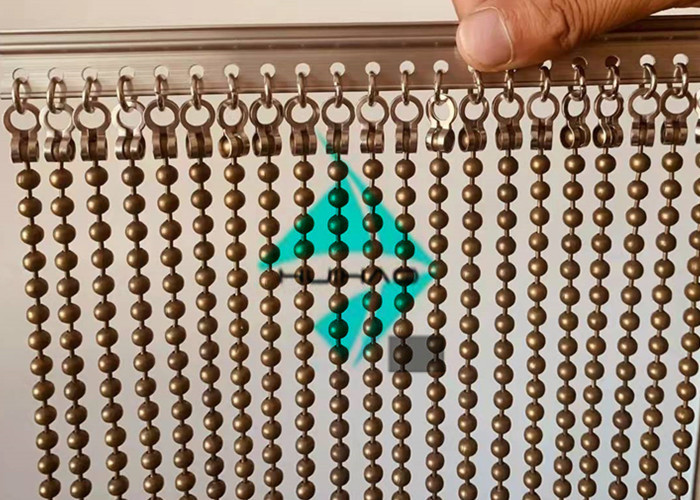 Metal Mesh Drapery Ball Bead Chain Curtain For Room Divider