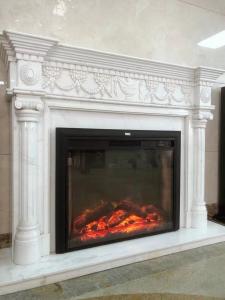 China 30mm Thick White Marble Tile Fireplace Mantel Throughout Surround Inspirations wholesale