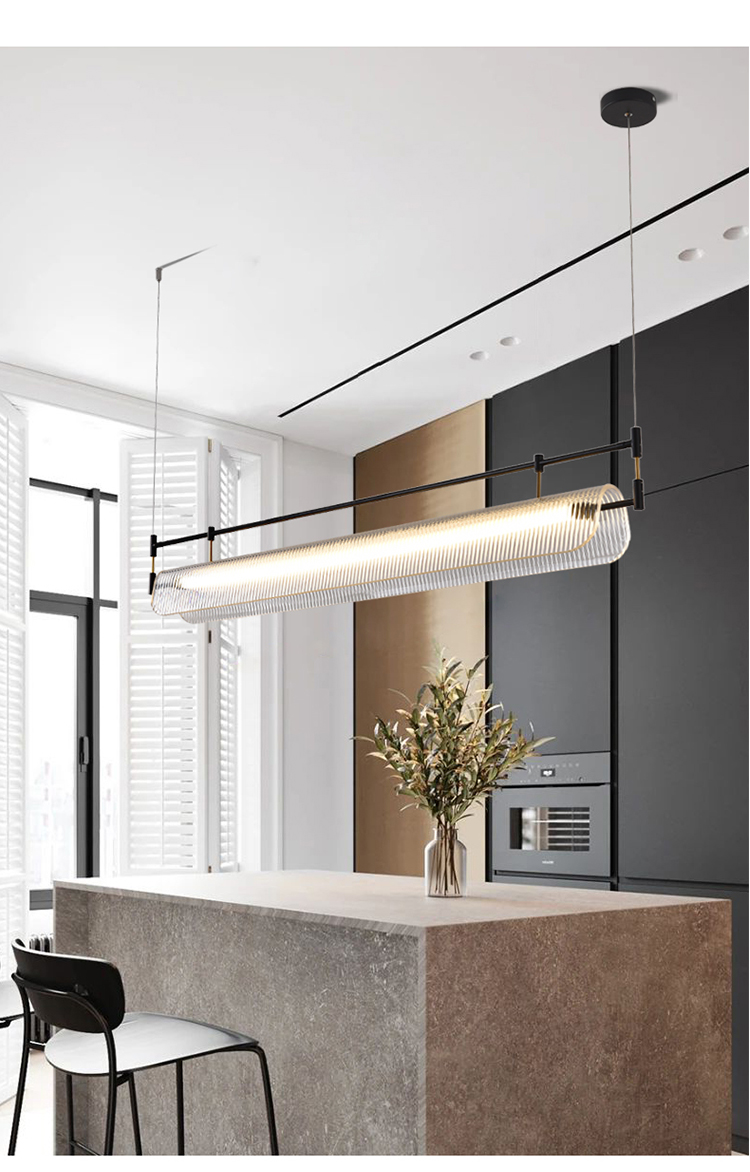 Modern Minimalist Chandelier Living Room Nordic Study Office gold rectangle chandelier(WH-MI-413)