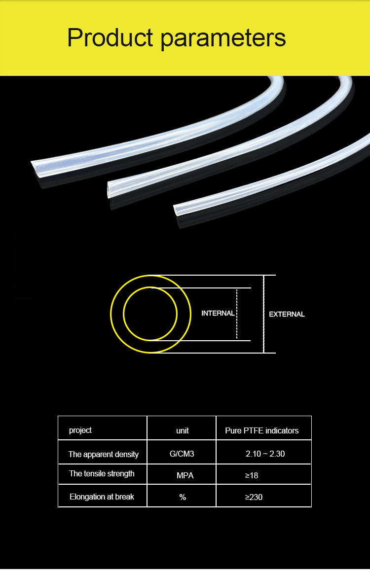 Extrusion Ptfe Molded Pipe Temperature Resistant Ptfe Tube Corrosion Resistant