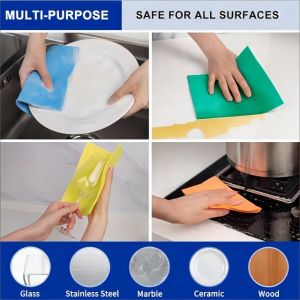 Customizable Compostable Cellulose Sponge Cloth for Kitchen Cleaning