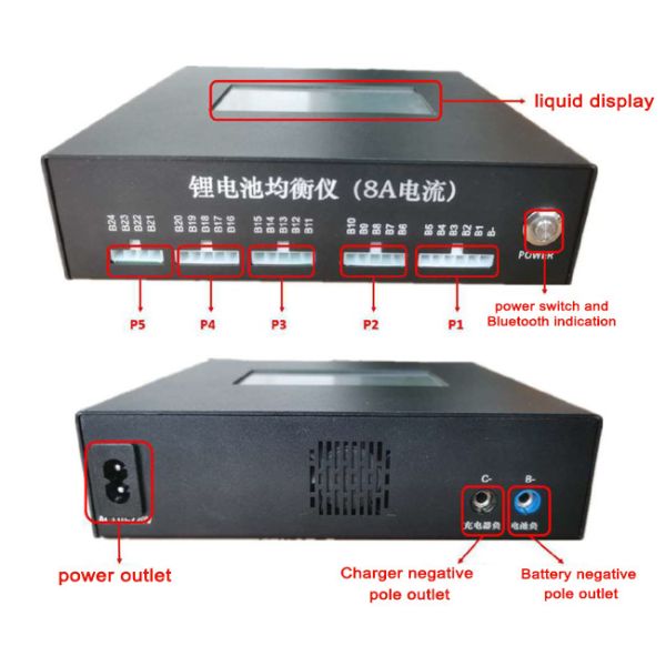 Active Equalizer 24s 48s 10a Balancer Lifepo4 16s BMS With 4.3inch LCD Screen