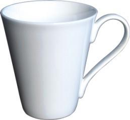 China 90*H107mm Hotel Coffee Mugs Drinking White Ceramic Cup 350ml wholesale