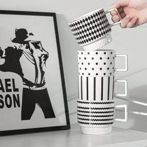 China Experience The Elegance Of Black And White Ceramic Mug Coffee Cup For Business Gifts wholesale