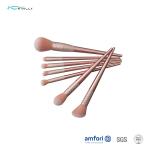 Aluminum Ferrule 7PCS Wooden Cosmetics Makeup Brush Kits