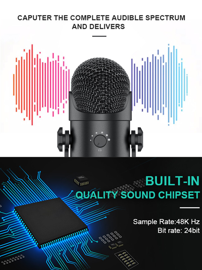 20Hz-20KHz Gaming Recording Microphone For PS 4&5 Headphone