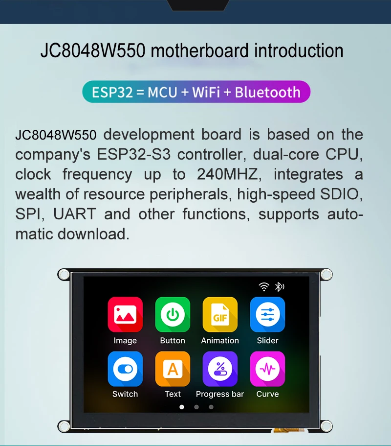 TFT Human Machine Interface Display JC8048W550 Without Touch Temperature Resistant