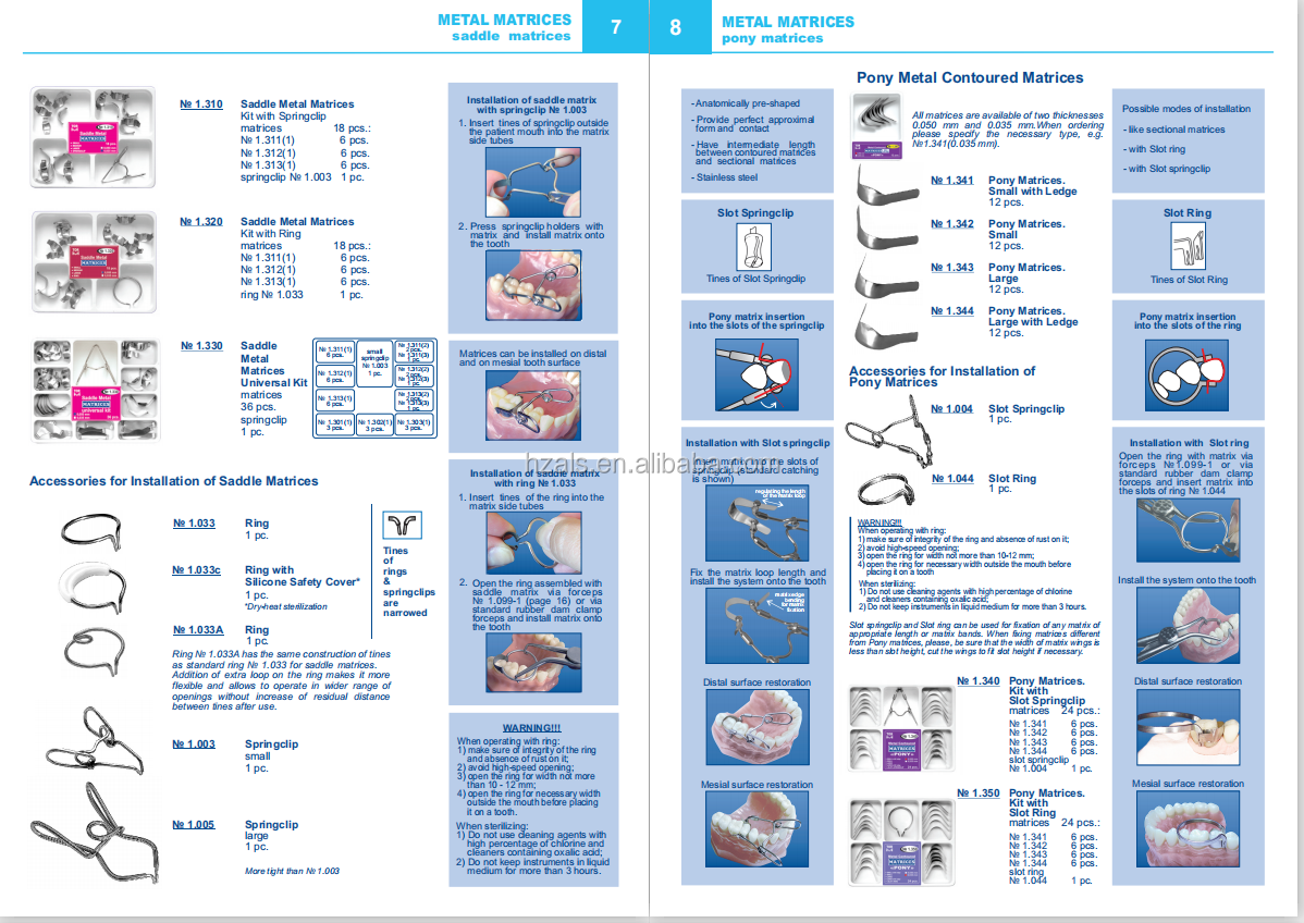 Instrument Classification Class II Dental Premolar Transparent Contoured Matrices Combined with Clamp TOR VM/ TOP BM 1.094