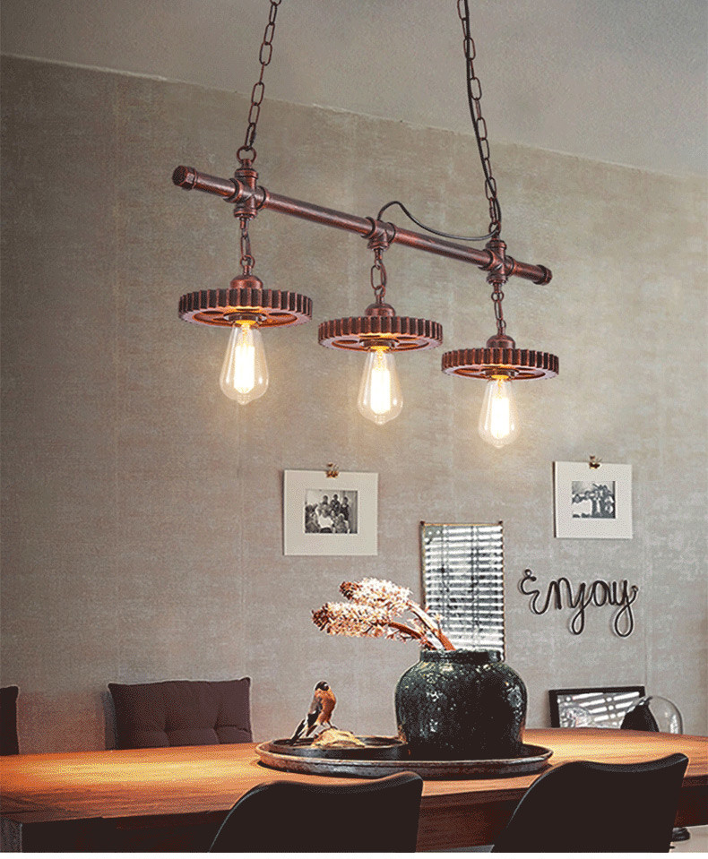 Retro Industrial Style Chandelier Creative Restaurant Iron Lamp Bar Clothing Shop light(WH-VP-232)