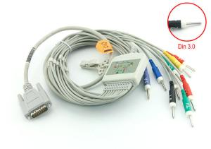 China EKG CABLE Medical Equipment Accessories 10 Leadwires IEC 4.7 K Ohm Resistance Standard wholesale