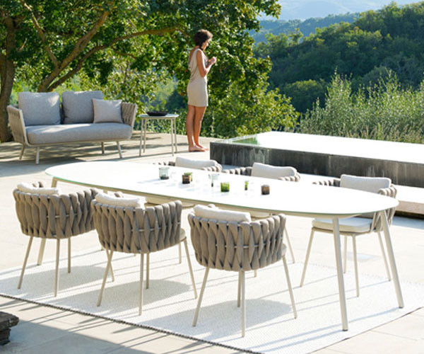 Terrace Balcony Rattan Dining Table And Chairs Leisure Style Garden Furnitures Outdoor