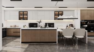 China Extra Large Countertop White Kitchen Cabinet Good Elegance And Functionality wholesale