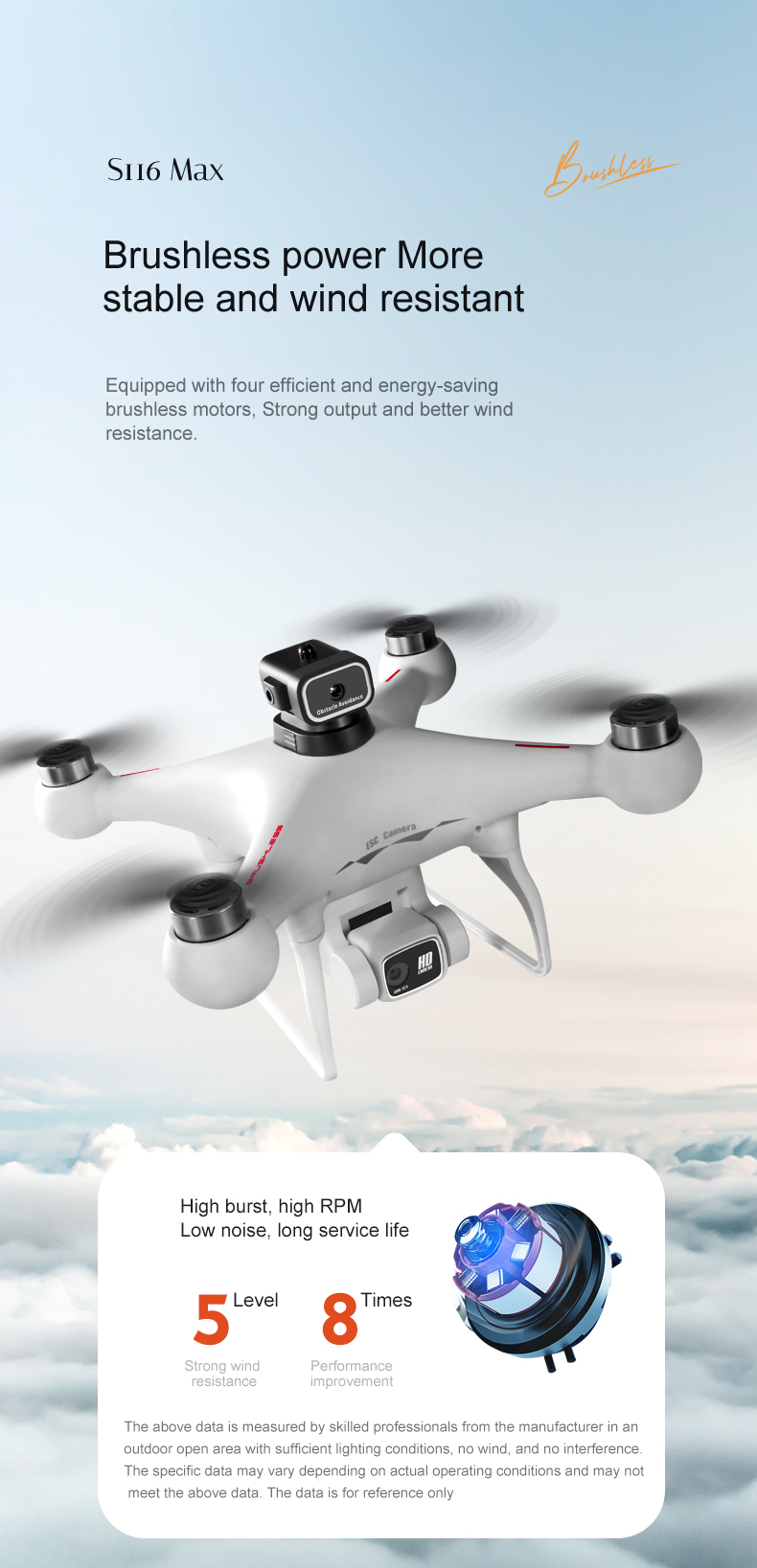 Intelligent Obstacle Avoidance Mini Four-axis Brushless Drone with Strong Endurance and Beginner Operator Skill Level