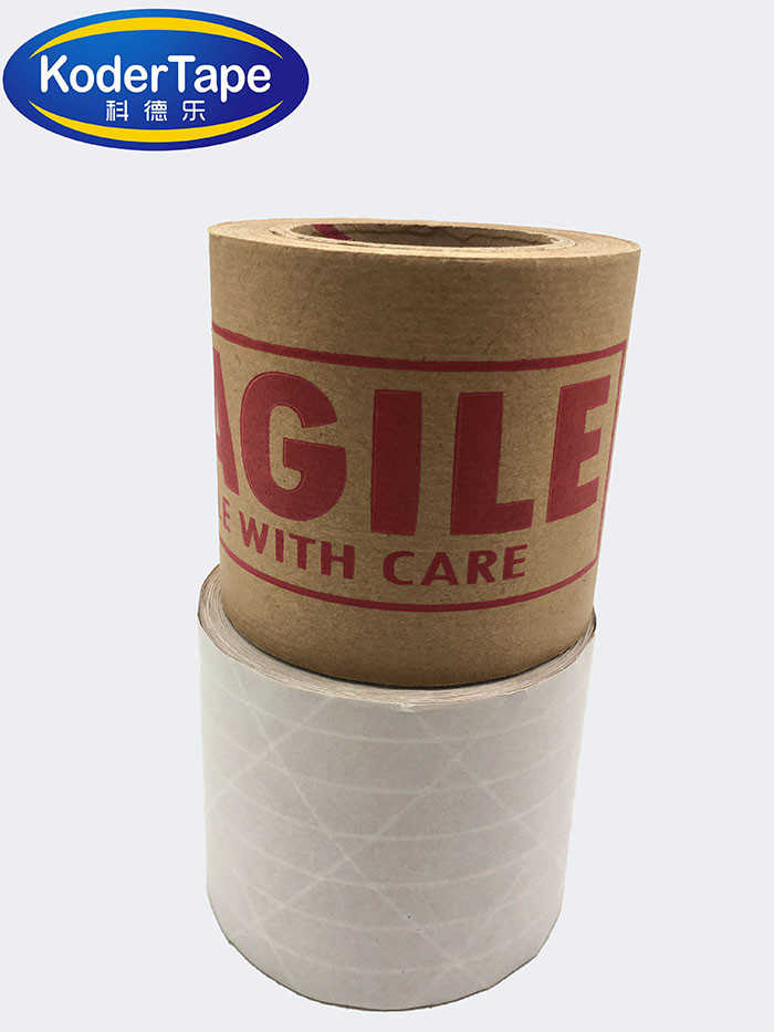 Water Activated Reinfoced Gummed Fiberglass Inside Kraft Paper Tape