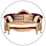 European Style Solid Wood Living Room Furniture Fabric Small Apartment Sofa 3