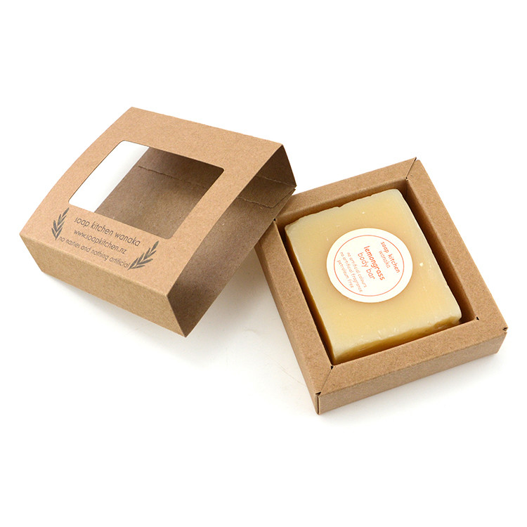 350gsm Brown Kraft Paper Custom Printed Cosmetic Boxes For Soap Package