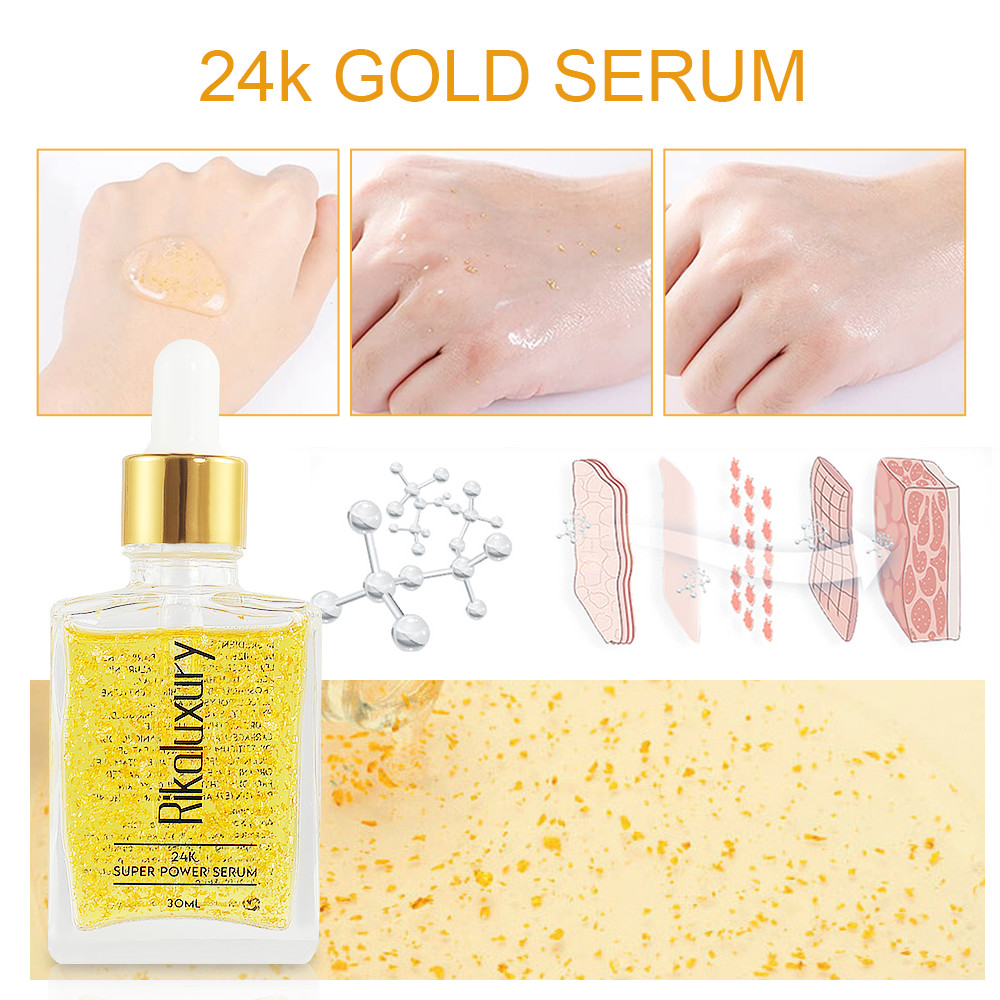 Wholesale Firm Skin Essence Anti Wrinkle Anti Aging Whitening 24K Gold Face Serum Essential Oil 30ml
