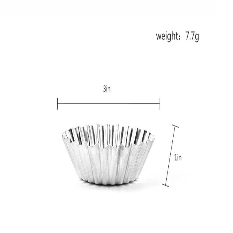 Aluminum Alloy Cupcake Cake Cookie Jelly Mold Lined Mould Tin Baking Tool Egg Tart