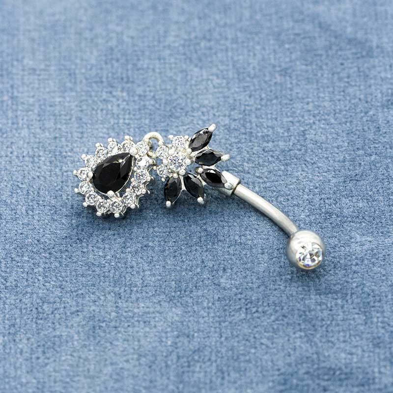 Clear Zircons Body Piercings Jewellery 14G Diamond Belly Ring