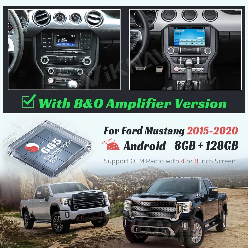 For 2015-2022 Ford mustang Car radio 14.4 Inch 8 Core Navigation Multimedia DVD Player Android Wireless Carplay 4G BT