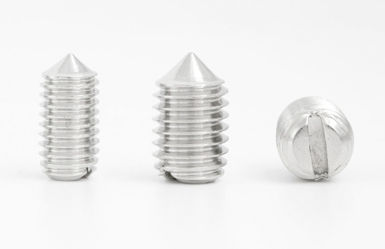 DIN553 Stainless Steel Cone-Point Slotted Drive Set Screws Slotted Cone-Point Headless Screws