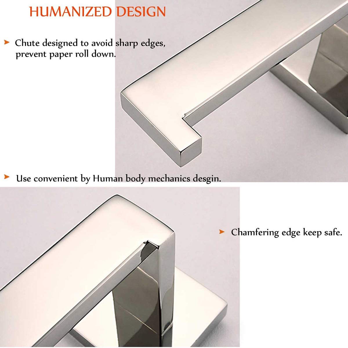 Luxury Bathroom Hardware Accessories Chrome Finished Adhesive Toilet Roll Holder