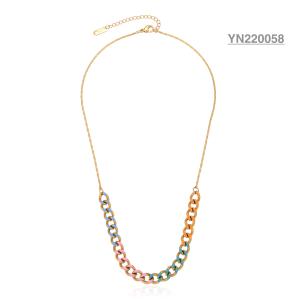 China Childlike brand Colorful epoxy thick chain torque Gold Stainless Steel Necklace wholesale