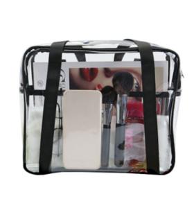 China Ladies Clear PVC Handbags Waterproof Transparent With Customized Sewing Printing wholesale