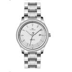 Steel Strap Watches For Men , Silver Stainless Steel Watch Calendar