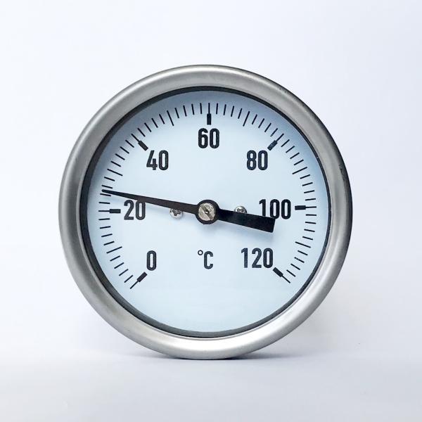 80mm Industrial Bimetal Thermometer Chemical BSP Connection Stainless Steel
