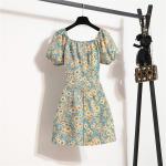Sweet Black And White Daisy Flower Ladies Vacation Dresses