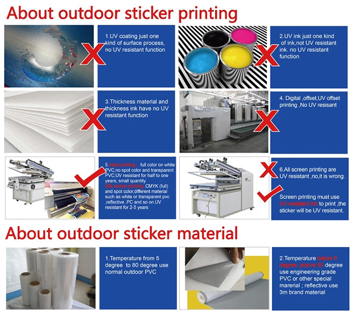 Custom Printed UV resistant transparent liner clear adhesive vinyl car decal sticker