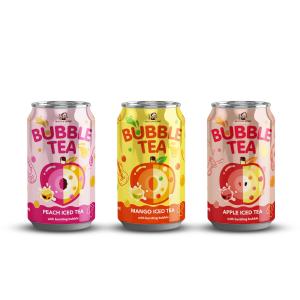 China Best Sale for Beverage Wholesalers: 320ml * 24 Bottles of Taiwan Peach Bubble Milk Tea Canned Drink Beverage with Bursti wholesale