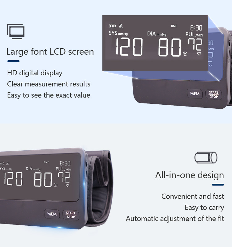 Automatic Home Medical Blood Pressure Monitors 2.95in OEM
