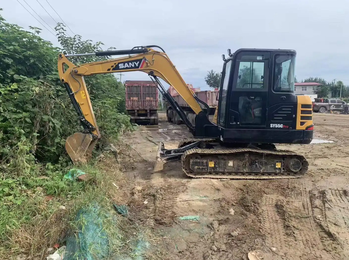 Popular Second Hand 5T Mini Digger Used Sany SY55C Crawler Excavator