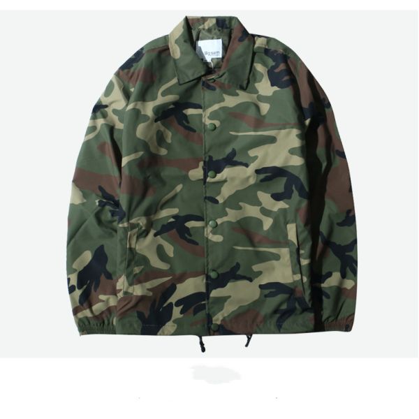 New Plus Size Coach Blue Camo Jacket , Twill Coach Jacket Eco Friendly