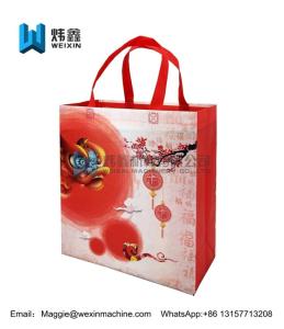 China Red series 100gsm 2018 latest fashion pp non woven shopping bag with red handle wholesale
