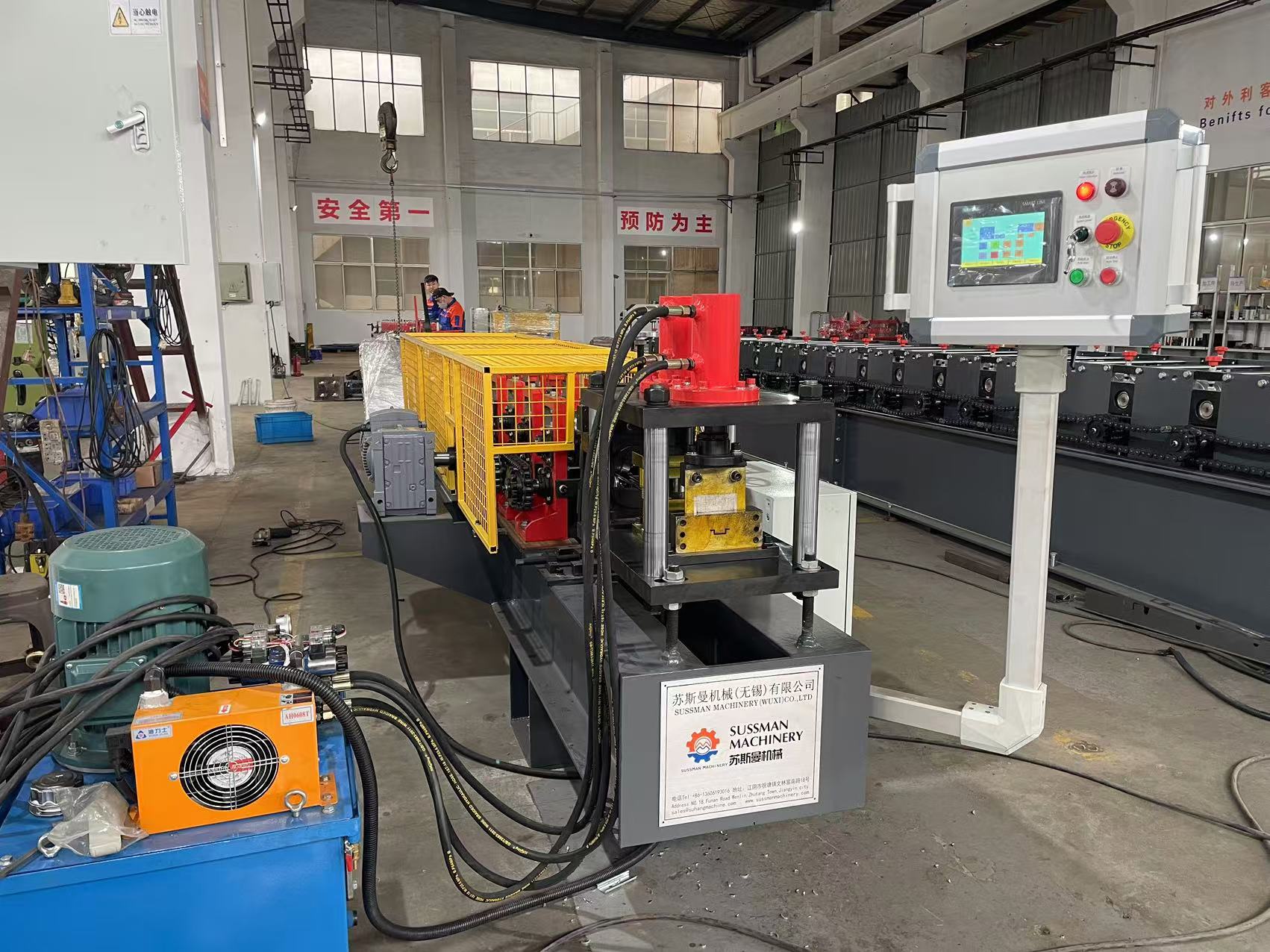 0.8-1.2mm Galvanized Steel Hat Channel Electric Cabinet Din Rail Roll Forming Machine