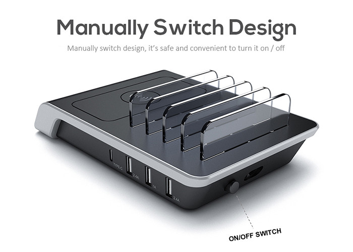 ABS 9V Input QI 10W 4 In 1 Smart Charging Station