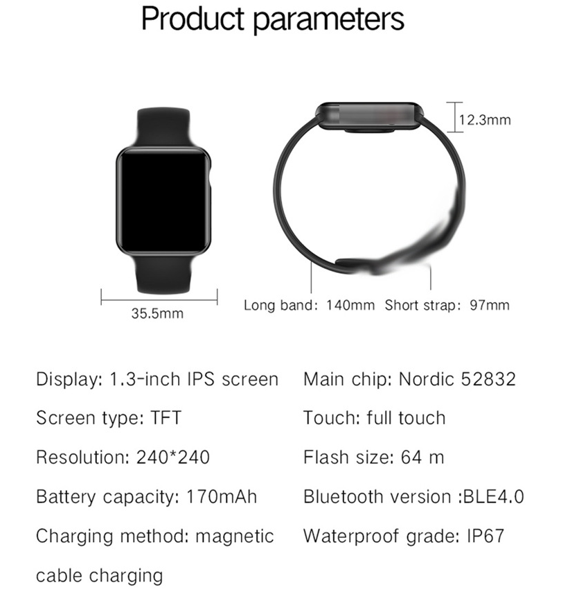 SDK RoHS Sport Touchscreen Smartwatch , Health oil injection Fitness Tracker Wristband