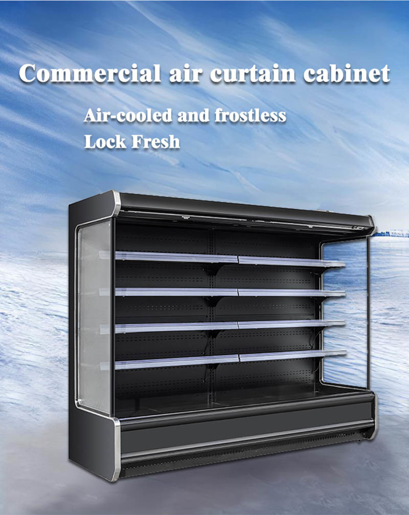 LED Vegetable Display Cooler , Fruit Open Air Merchandiser Cabinet Refrigerator