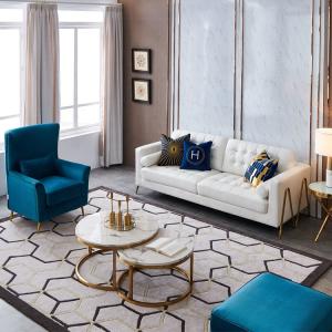 China Birch Legs Leather Living Room Sofas PU Italian Design Sofa Sets wholesale