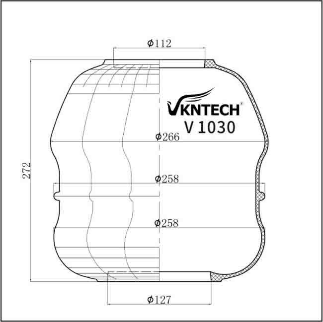 European Truck Cab Air Bags 49711-1030 HU3K Air Suspension Bellow