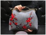Purse retro frame and fabric Liberty Women's Noble Rose Embroidered Beaded