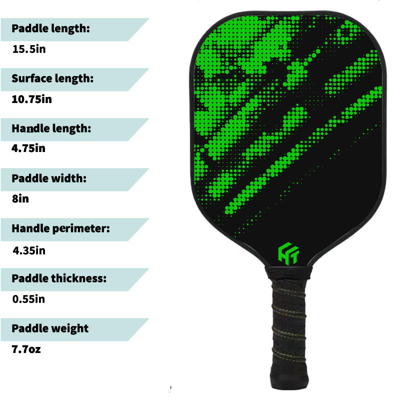 40*19.8*1.4cm Fiberglass Pickleball Racket Set with Honeycomb Core and Custom TPU Edge