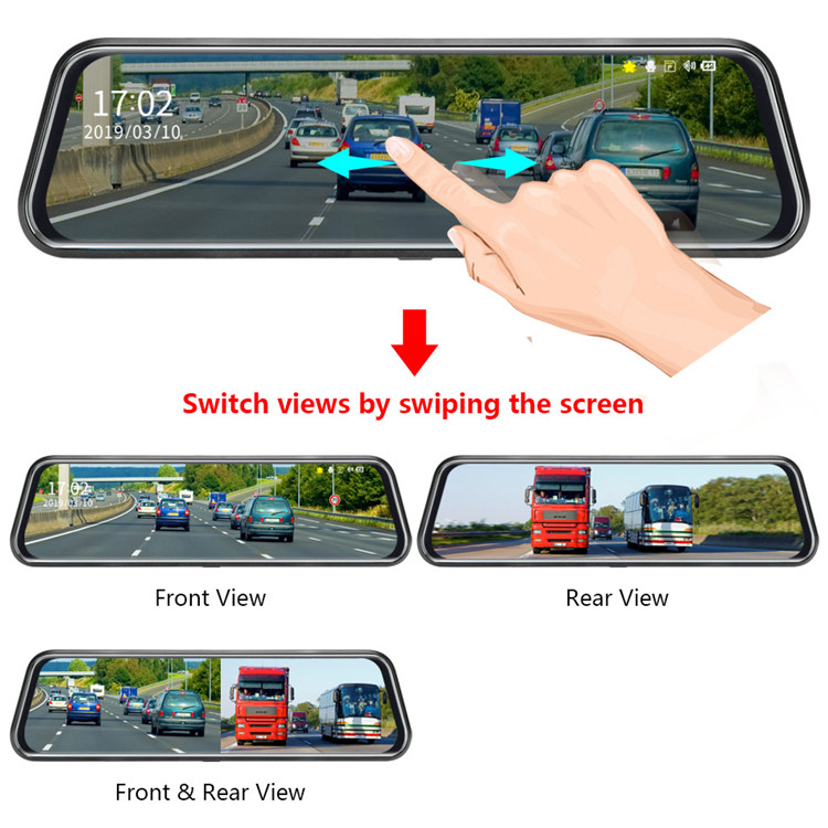 IP57 Waterproof Car DVR Camera Mirror Monitor 1080P HD