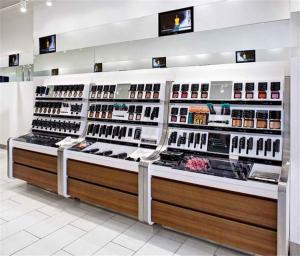 China Floor Cosmetic Display Rack For Retail Stores Mall Stand Chain Hair Care Products wholesale